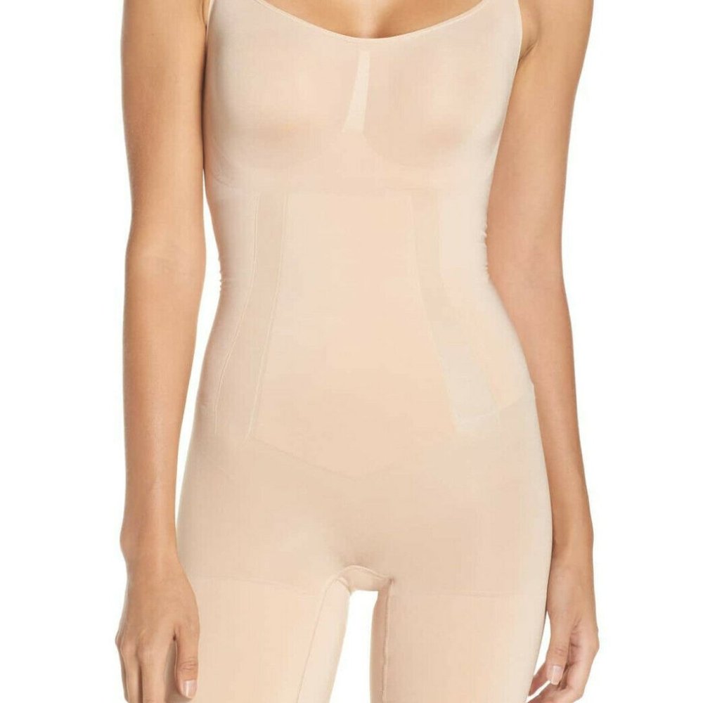 SPANX Women's OnCore Mid Thigh Bodysuit - Soft Nude - Size: LG (SS1715)